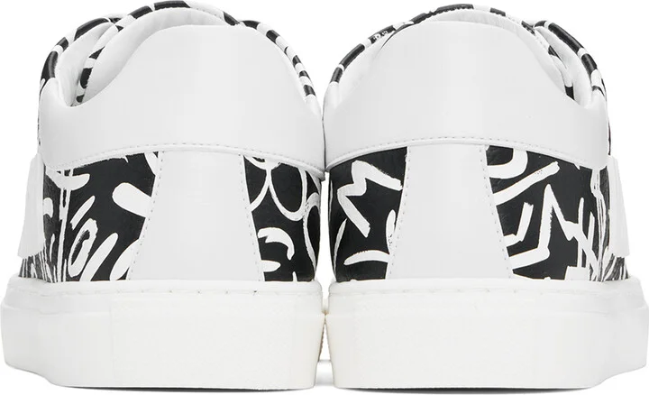 Moschino Black Leather Low-Top Sneakers - Image 2