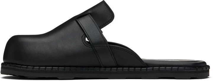 Moschino Black Leather Mule Loafers - Image 3