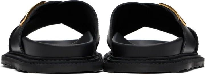 Moschino Black Leather Sandals - Image 2