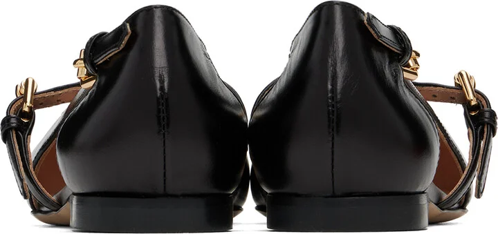 Moschino Black Logo Lettering Ballerina Flats - Image 2