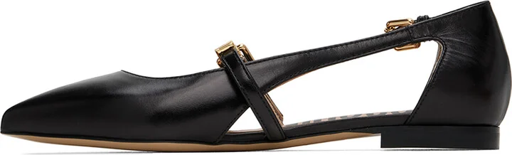 Moschino Black Logo Lettering Ballerina Flats - Image 3
