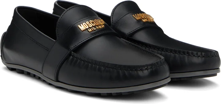 Moschino Black Logo Loafers - Image 4