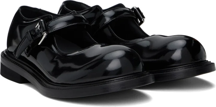 Moschino Black Mary Jane Oliver Loafers - Image 4