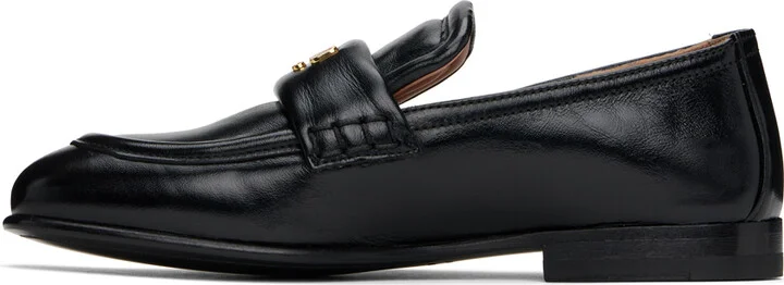 Moschino Black Metal Logo Loafers - Image 3