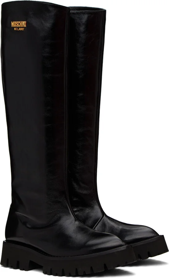 Moschino Black Plate Boots - Image 4