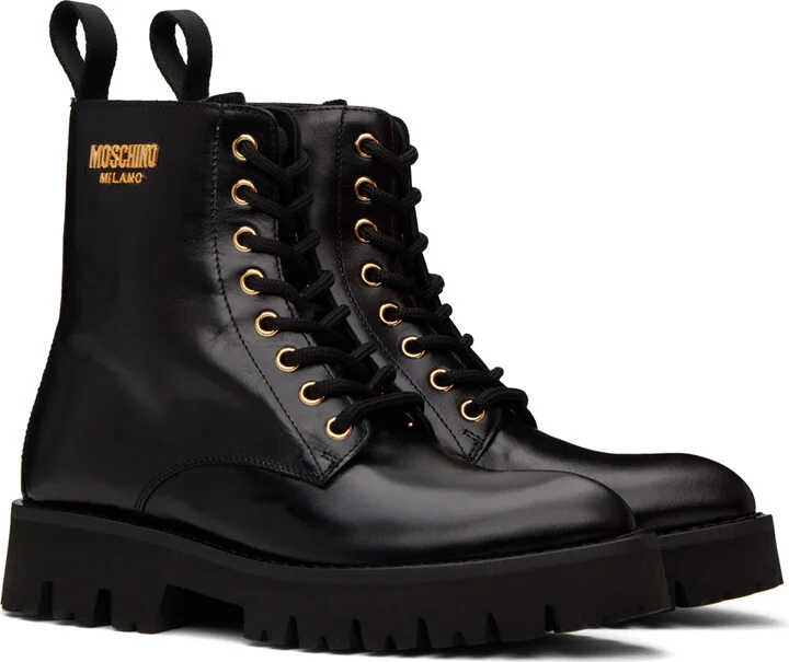 Moschino Black Plate Boots - Image 4