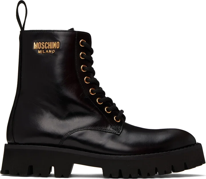Moschino Black Plate Boots