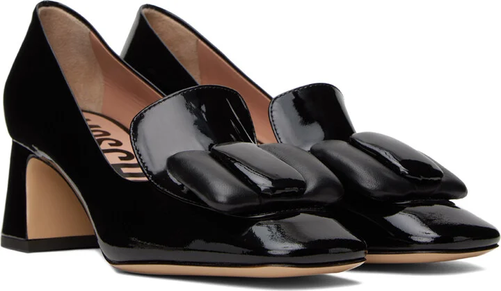 Moschino Black Puffy Bow Heels - Image 4
