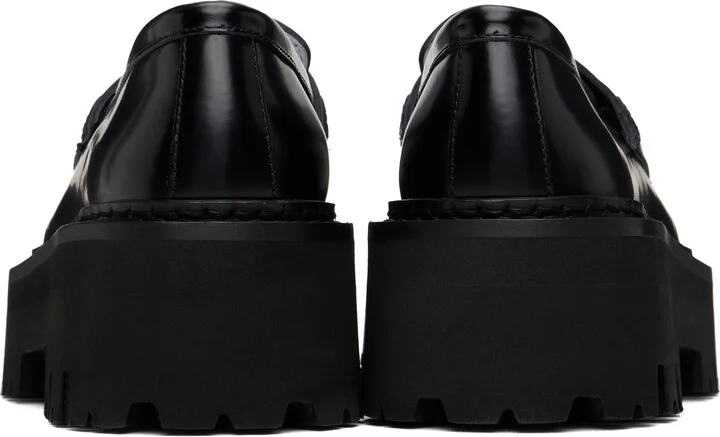Moschino Black Question Stitch Loafers - Image 2