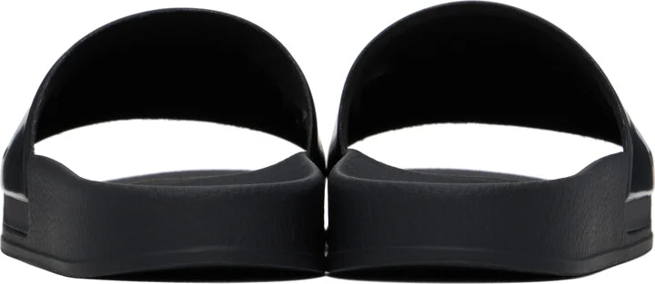 Moschino Black Rubber Pool Slides - Image 2
