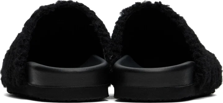 Moschino Black Shearling Slippers - Image 2