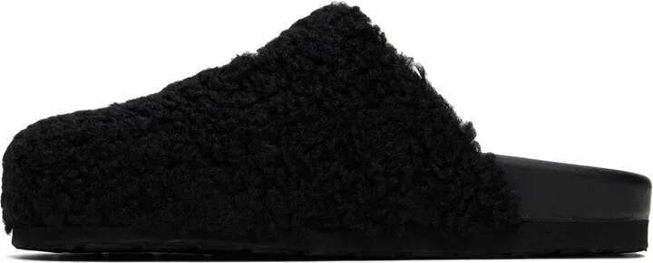 Moschino Black Shearling Slippers - Image 3