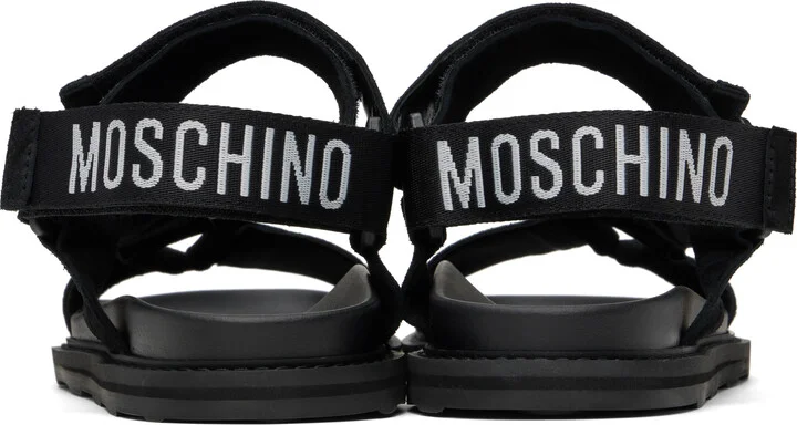 Moschino Black Suede Sandals - Image 2