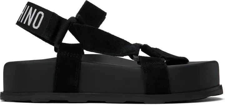 Moschino Black Suede Sandals