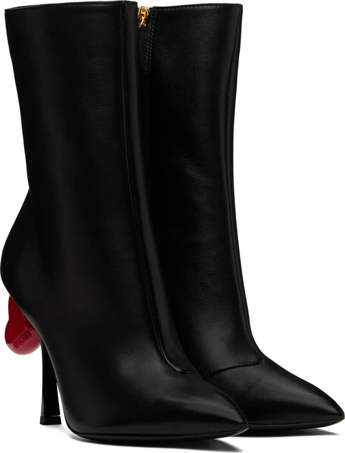 Moschino Black Sweet Heart Boots - Image 4