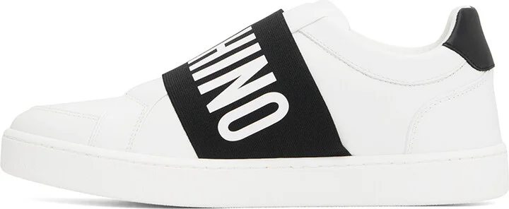 Moschino Black & White Slip-On Sneakers - Image 3