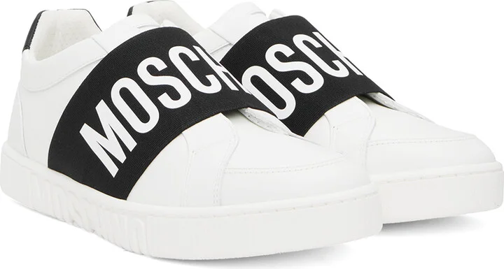 Moschino Black & White Slip-On Sneakers - Image 4