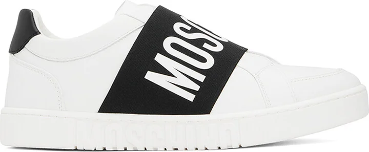 Moschino Black & White Slip-On Sneakers