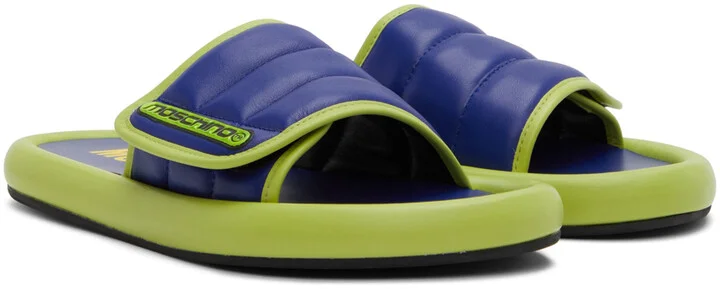 Moschino Blue & Green Logo Slides - Image 4