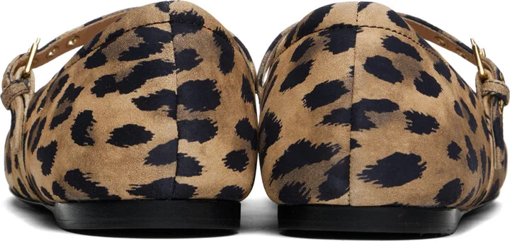 Moschino Brown & Black Metal Logo Ballerina Flats - Image 2