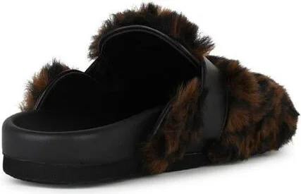 Moschino Brown Leather Blend Slippers - Image 3