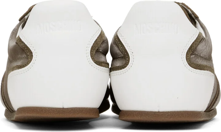 Moschino Brown & White Tennis Sneakers - Image 2