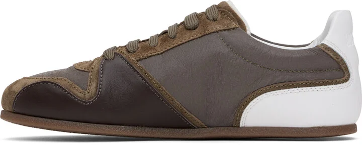 Moschino Brown & White Tennis Sneakers - Image 3