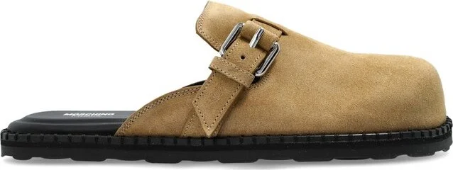 Moschino Buckled Round Toe Mules