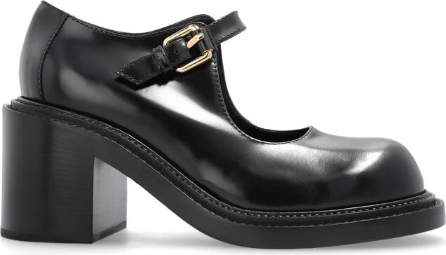 Moschino Buckled Round Toe Pumps