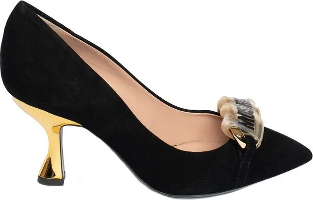 Moschino Chain Detailed Pointed-Toe Pumps