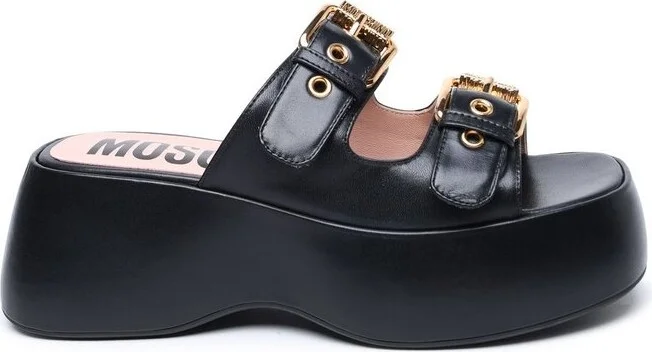 Moschino Double-Buckle Platform Sandals