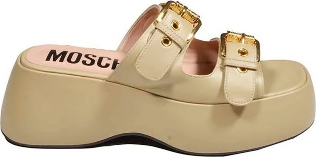 Moschino Double-Buckle Platform Sandals