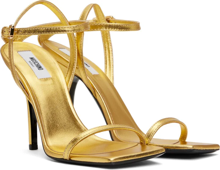 Moschino Gold Tina Heeled Sandals - Image 4