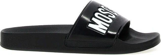 Moschino Logo Detailed Open-Toe Slides