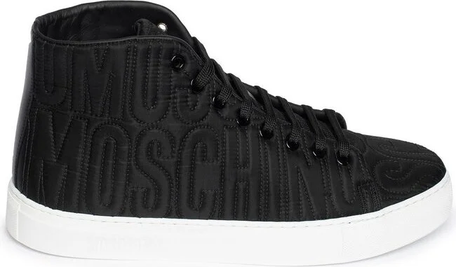 Moschino Logo Embossed Lace-Up Sneakers