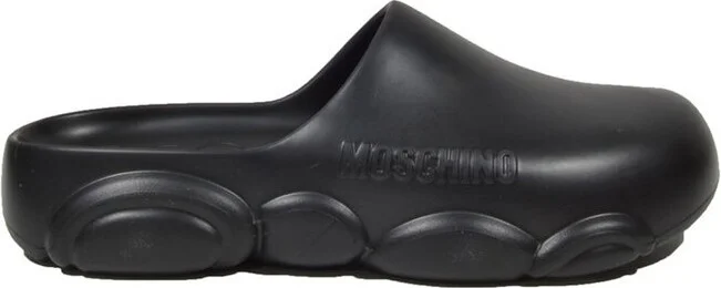 Moschino Logo Embossed Slip-On Mules