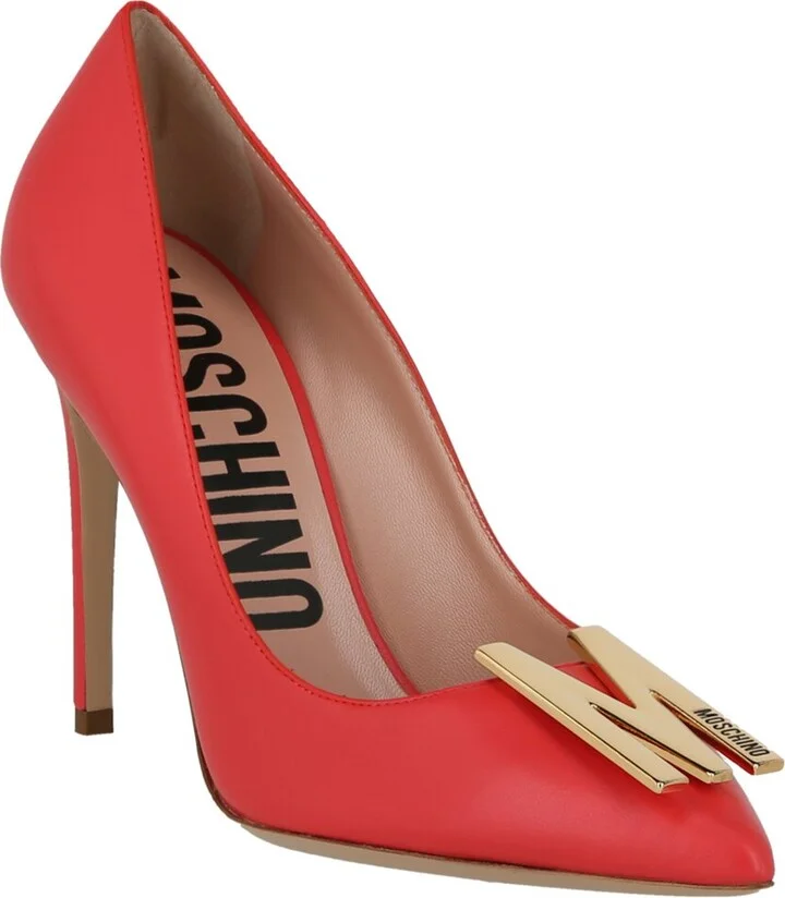 Moschino Logo Leather Pump