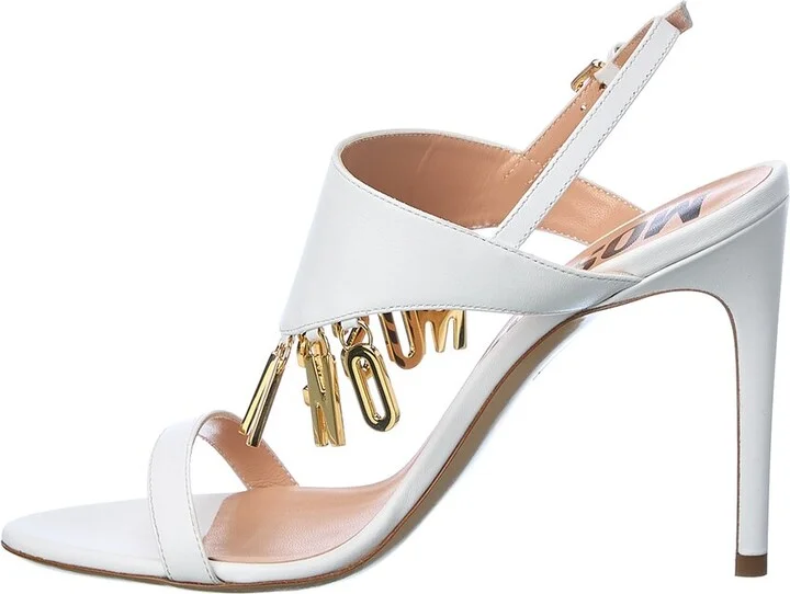 Moschino Logo Lettering Leather Sandal - Image 2