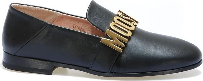 Moschino Logo Lettering Slip-On Loafers