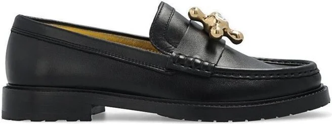 Moschino Logo Plaque Round Toe Loafers