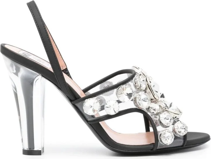 Moschino Maxi Crystal Slingbacks