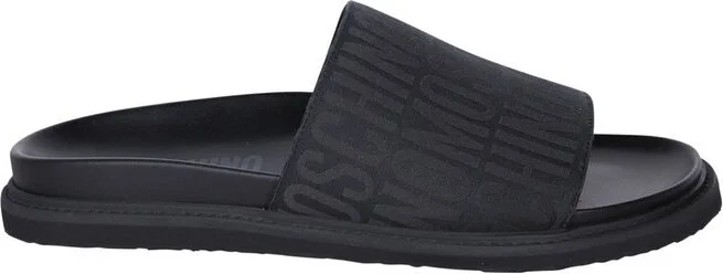 Moschino Monogram Jacquard Slip-On Slides