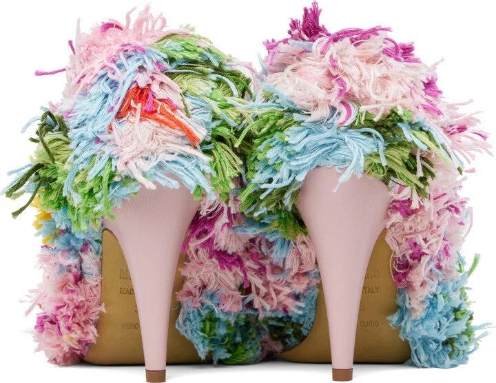 Moschino Multicolor Tufting Heels - Image 2