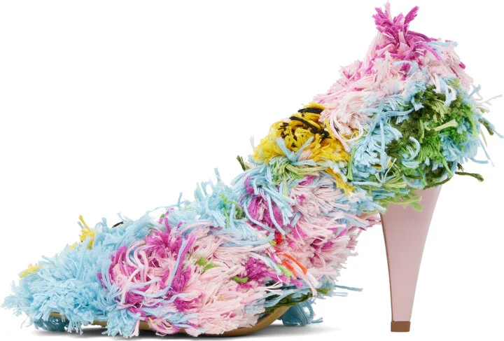 Moschino Multicolor Tufting Heels - Image 3