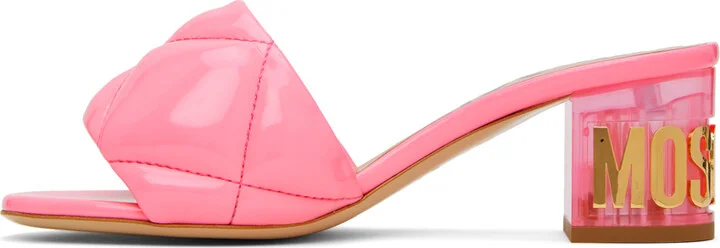 Moschino Pink Quilted Mules - Image 3