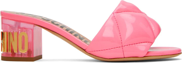 Moschino Pink Quilted Mules