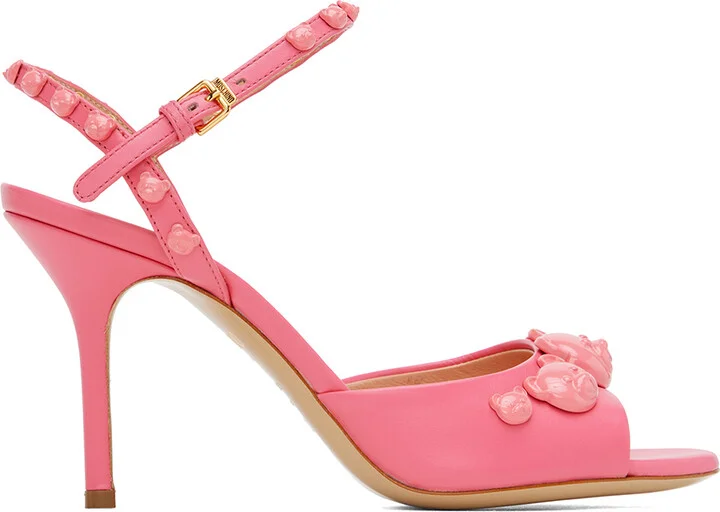 Moschino Pink Teddy Studs Heeled Sandals