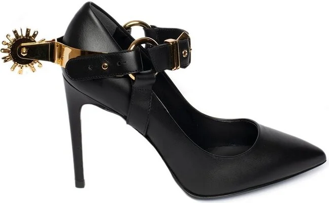 Moschino Pointed Toe Buckled Pumps