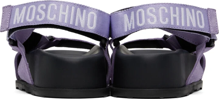 Moschino Purple & Black Sporty Sandals - Image 2