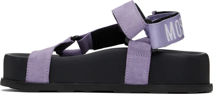 Moschino Purple & Black Sporty Sandals - Image 3